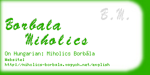 borbala miholics business card