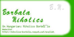 borbala miholics business card